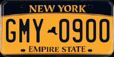 NY license plate GMY0900