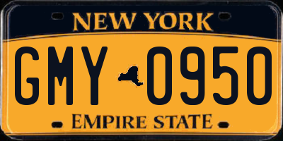 NY license plate GMY0950