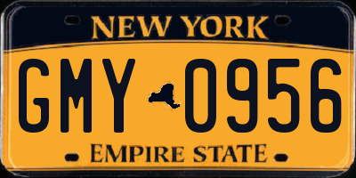 NY license plate GMY0956