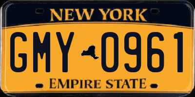 NY license plate GMY0961