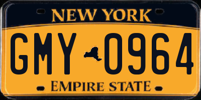 NY license plate GMY0964