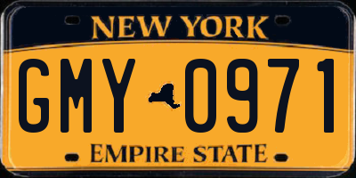 NY license plate GMY0971