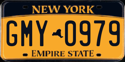 NY license plate GMY0979