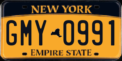 NY license plate GMY0991