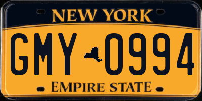 NY license plate GMY0994