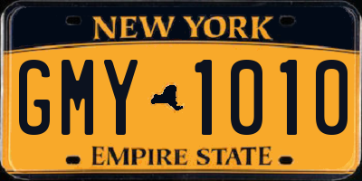 NY license plate GMY1010