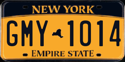 NY license plate GMY1014
