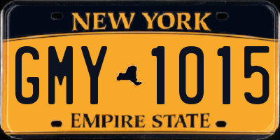 NY license plate GMY1015
