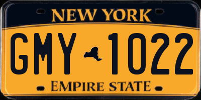 NY license plate GMY1022