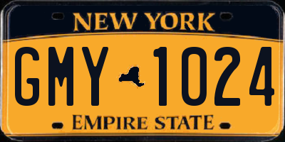 NY license plate GMY1024