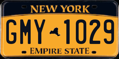 NY license plate GMY1029
