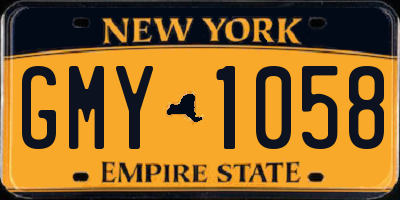 NY license plate GMY1058