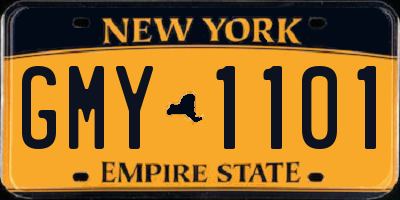 NY license plate GMY1101