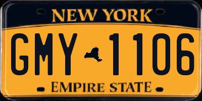 NY license plate GMY1106