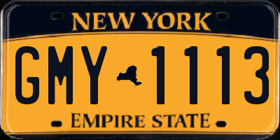NY license plate GMY1113