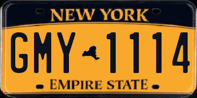 NY license plate GMY1114