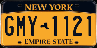 NY license plate GMY1121