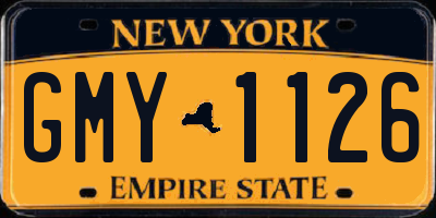 NY license plate GMY1126