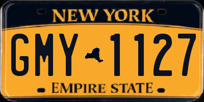 NY license plate GMY1127