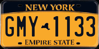 NY license plate GMY1133