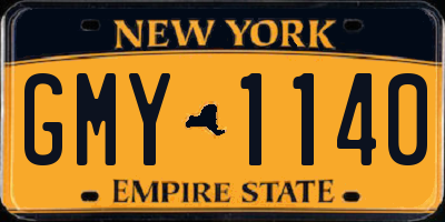 NY license plate GMY1140