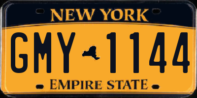 NY license plate GMY1144