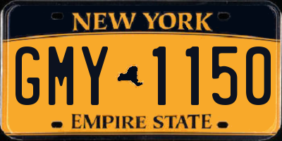 NY license plate GMY1150