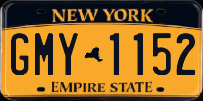 NY license plate GMY1152