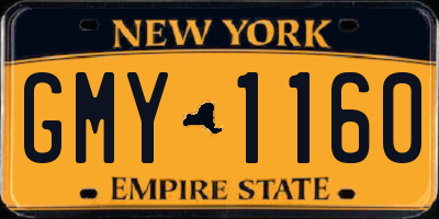 NY license plate GMY1160