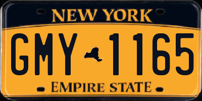 NY license plate GMY1165