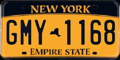 NY license plate GMY1168