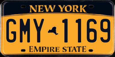 NY license plate GMY1169
