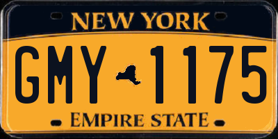 NY license plate GMY1175
