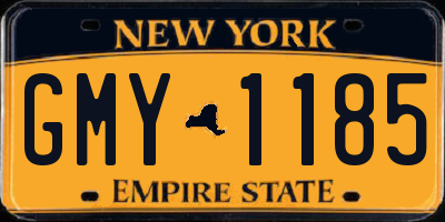 NY license plate GMY1185