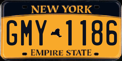 NY license plate GMY1186