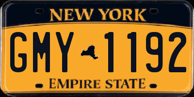 NY license plate GMY1192