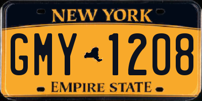 NY license plate GMY1208