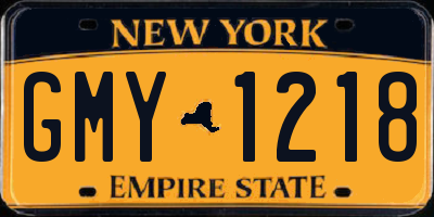 NY license plate GMY1218