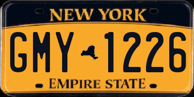NY license plate GMY1226