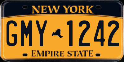 NY license plate GMY1242