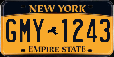 NY license plate GMY1243