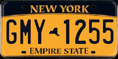 NY license plate GMY1255