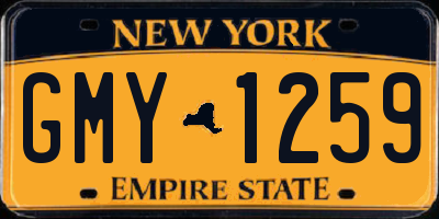 NY license plate GMY1259