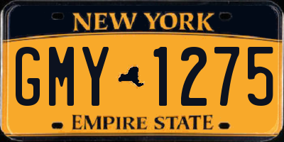 NY license plate GMY1275