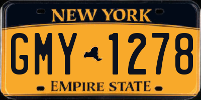 NY license plate GMY1278