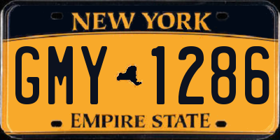NY license plate GMY1286