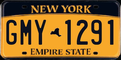 NY license plate GMY1291