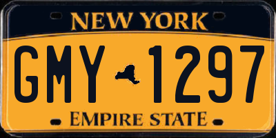 NY license plate GMY1297