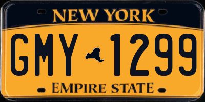 NY license plate GMY1299