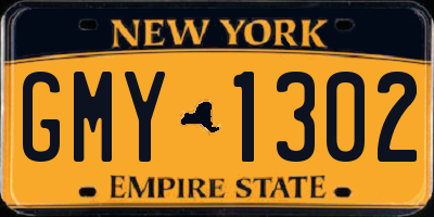 NY license plate GMY1302